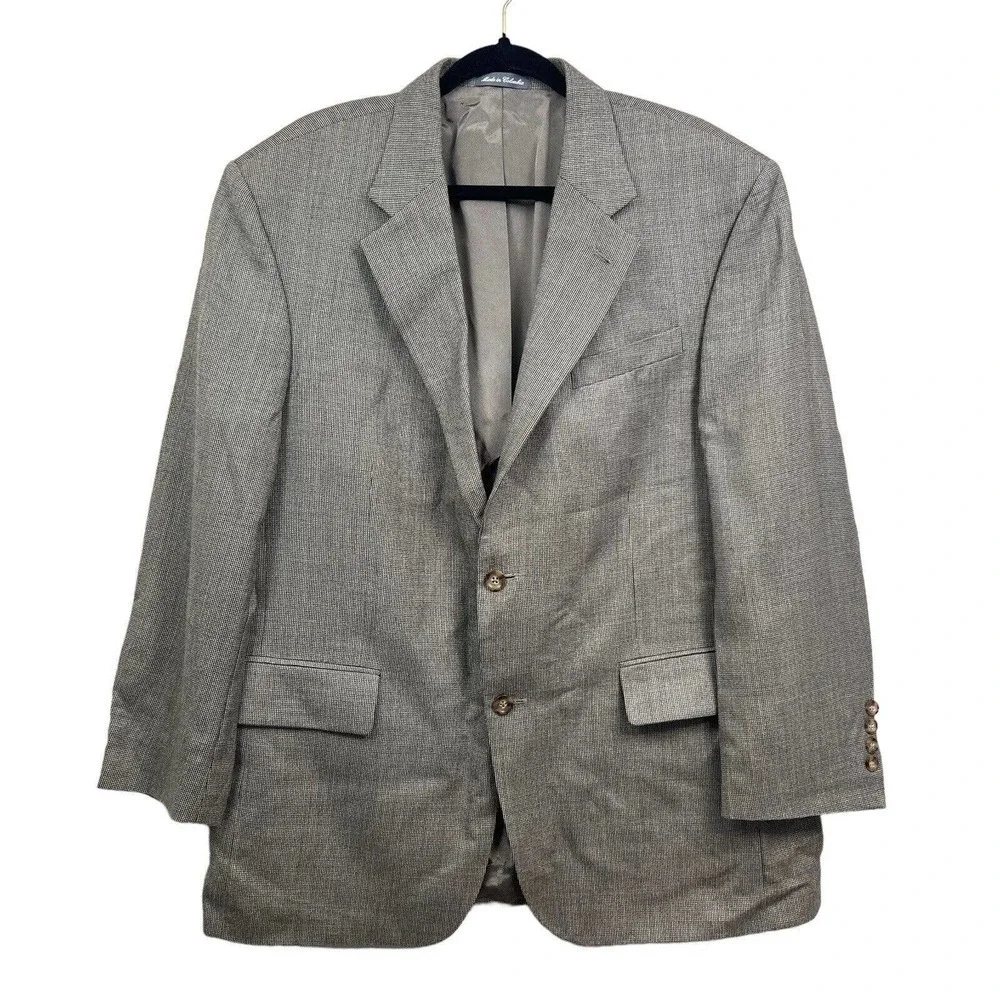 Oscar De La Renta Blazer Suit Sport Coat‎ Silk Wool Double Button Men Size 44R